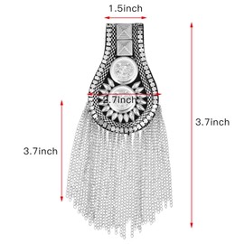 4 Pieces Blazer Shoulder Epaulets Punk Fringe Shoulder Badge Tassel Chain Metal Epaulet for Men and Women, Gold and Silver
