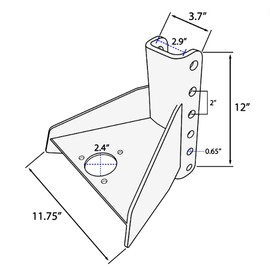 Vertical Channel Weld On Tongue Adapter for Trailer A-Frames - up to 20,000 lbs GTW, Completely Welded