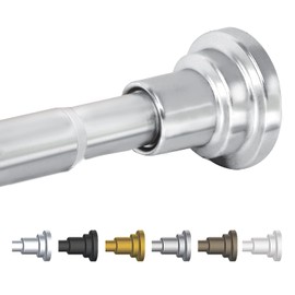 BLACK+DECKER Tension Shower Curtain Rod 42-72 Inch – Drill-Free Adjustable Curtain Rod, Rust-Resistant Stainless Steel Tension Curtain Rod for Shower, Bathroom, Window, Closet – 35 lb Capacity