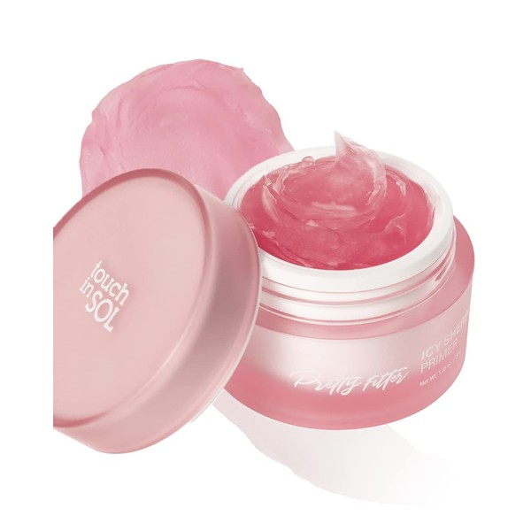 TOUCH IN SOL Icy Sherbet Primer 1.05 fl.oz. - Hydrating Primer Face Makeup for Dry or Oily Skin - Silk Pore and Wrinkle Minimizer - Silicone and Oil Free Gel Formula with Cooling Effect