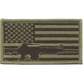 Military Uniform USA American Flag Patch Military Hook & Loop Flag Patch (US Flag Rifle)
