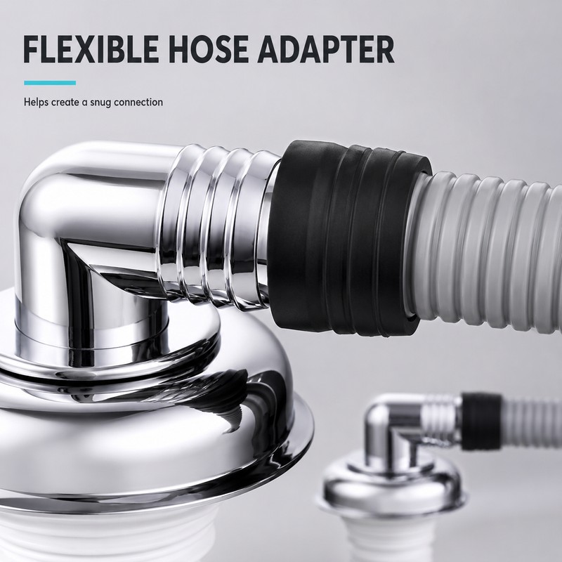 Washing Machine Floor Drain Connector with 90° Hose Adapter