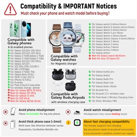 SPGUARD 3 in 1 Wireless Charger Compatible with Galaxy S24/Ultra/S24+/S23/Z Flip/Fold 6/5/4, for Galaxy Watch Ultra/7/6/5, for Galaxy Buds 3 Pro/2
