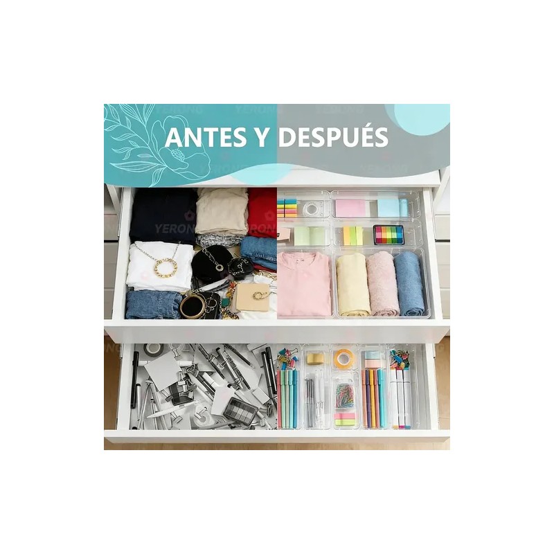 Organizador De Cajones Joyas Maquillaje 28 Pzas De Plástico