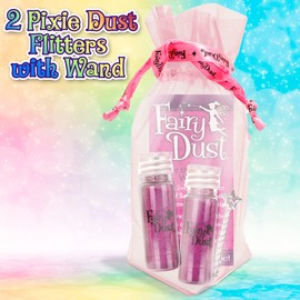 Fairy Dust - Original Vials | Pixie Dust From The Land of Sorralia | Fine Pink Glitter Powder | Best for Resin | Great Decoration Gifts for Kids Celebration (Pack of 2)