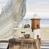 K KILIPES Wood Lighthouse Beach Decorations for Home, Battery Powered