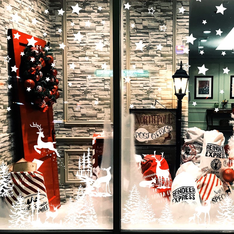 9 Sheet Large Size Christmas Snowflake Stickers Reusable Xmas Window