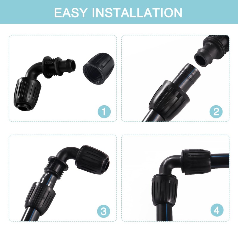 VooGenzek 10 PCS 16mm Drip Irrigation Fittings, Irrigation Elbow Adapter,