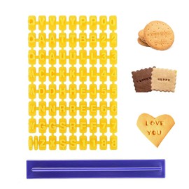 1 Set Cookie Mould with Number and Alphabet Stamps, Reusable Fondant Letter and Number Moulds，for Baking Cakes Decorating DIY Birthday Make Words Message