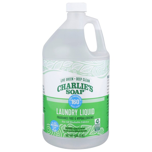 Charlie’s Soap Laundry Liquid (160 Loads, 1 Pack) Natural Deep