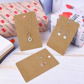 TUPARKA 280 Set Earring Cards Earring Card Holder Earring Display Cards for Ear Studs Earrings Kraft Color 3.5 x 2.1 Inches （Brown）
