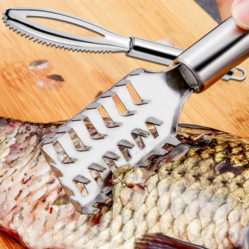 2 Pieces Fish Scaler Tool, Stainless Steel Skin Remover Fish