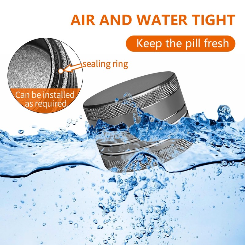 Small Pill Box, Portable Daily Box, Aluminium Alloy Round Container