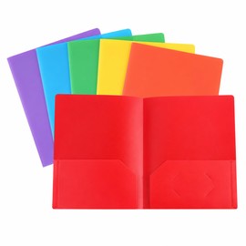 Cliory 6-Pack Two-Pocket Folders for Students & Office