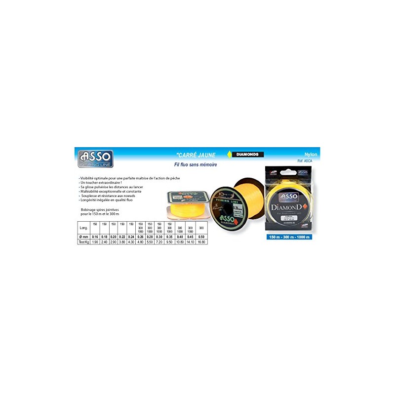 Asso MONOFILAMENT DIAMONDS CARRE - 300, 35/100, 9.5