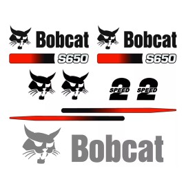 Turbo Bobcat S650 Skid Steer Set Vinyl Decal Sticker - 9 PC