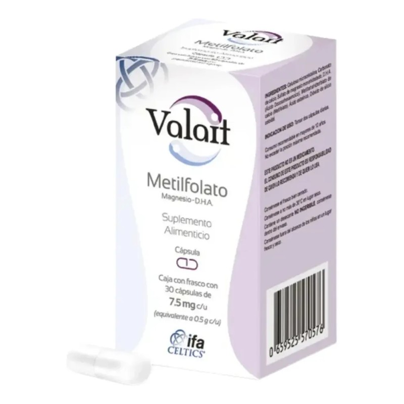 Valait Metilfolato 7.5 Mg 30 Cápsulas Suplemento Pack 5