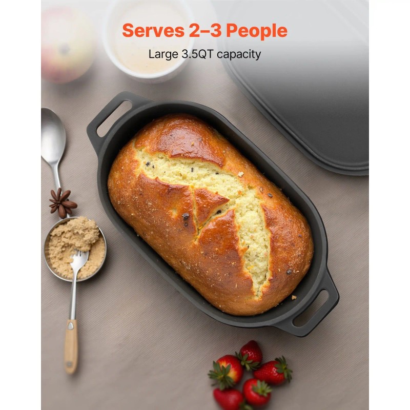 Dutch Oven Enameled Cast Iron 3.5 Qt Heavy Duty With