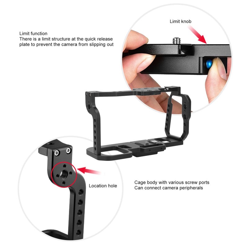 Camera Cage Kit with Quick Release, 1/4 and 3/8 Threads,