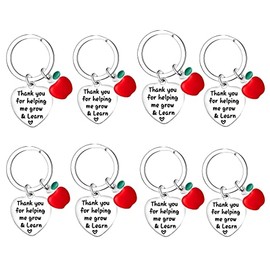 Nimteve 8PC Teacher Gifts Appreciation Gift Thank You Gifts Teacher Keyring Gifts Thank You Keychain Gifts for Teachers Birthday Valentine's Day Graduation Keychain for Teacher from Students