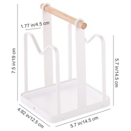 VANRA Cutting Board Organizer Metal Steel Pot Lid Holder Stand Kitchen Countertop Pot Pan Lid Rack, 2 Slots (White)