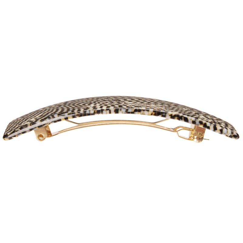 France Luxe Wide Rectangle Barrette - Opera Silver