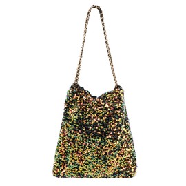 Meliyya Sequin Shopper Tote Bag Shoulder Bag Shiny Shoulder Bag Bag for College Party Everyday, B08150-Black