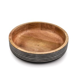 EDHAS Decorative Bowls Mango Wood Round Wood Decorative Bowl Modern Rustic Decorative Bowls for Home Decor or Decorative Bowl for Table (10" X 10" X 2.5")