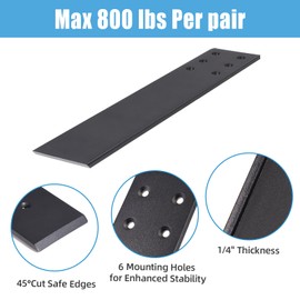 WEKIS 12 Inch Countertop Support Bracket, 3 Pack Solid Iron Heavy Duty Hidden Flat Floating Shelf Brackets, Top Mount Knee Wall Support Mantel Bracket Hardware for Wood Granite Quartz Countertop