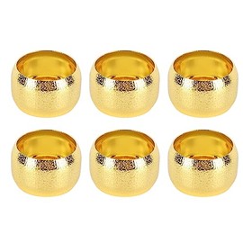 Tissting 6 Uds Anillos para Servilletas Soportes de Anillos para Servilletas de Hierro Dorado Ajustes de decoración de Mesa Hebillas de Servilleta de Metal para Boda Fiesta de Acción de Gracias