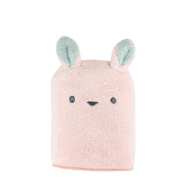 CBJAPAN Carari Zoo Hair Drying Towel, 3x Water Absorbency Microfiber, Rabbit, Quick Dry (Absorbs Water in the Fiber Gaps), Marshmallow Texture, Fluffy, 15.7 x 39.4 inches (40 x 100 cm)