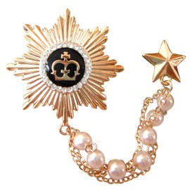 Navachi 18k Gold Plated Crystal Medal of the Royal Az7673b Brooch pin