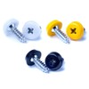 BEK-FIX® Number Plate Oversized Screws Plastic Top 2x White 2x