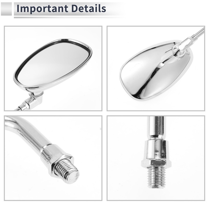 X AUTOHAUX 1 Set Universal Motorcycle Rear View Mirrors Adjustable