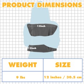 GlikCeil 9 lb Sensory Weighted Hug Pillow with Glass Bead Filled, Grey Soft Weighted Polyester Pillow for Adults Men Women Hugging Soothe Stress or Anxiety, 12 x 12 Inch