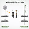 HAMITOR Corner Shower Caddy Tension Pole: 4-Tier Rust-Resistant Adjustable Bathroom