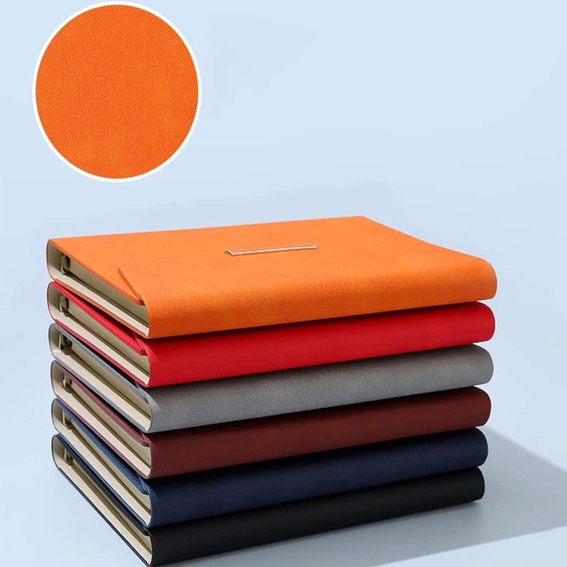 A5 Leather Ring Binder, 6 Round Rings Refillable Notebook Binder,