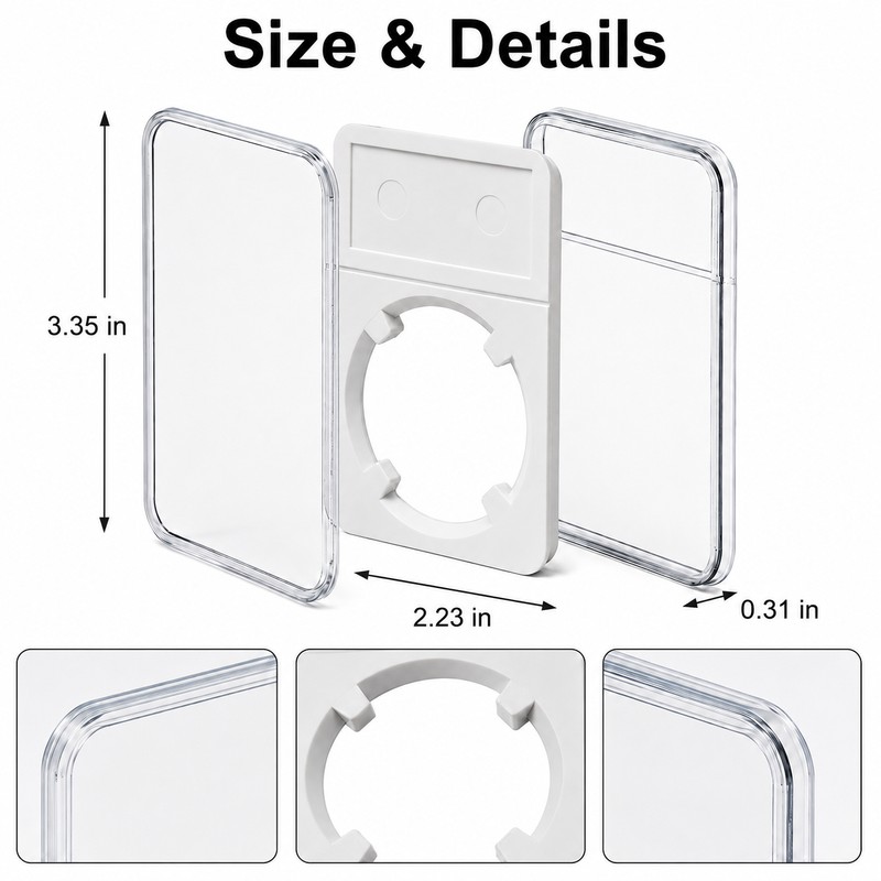 Commemorative Coin Slab Holder for Display and Protection - Transparent