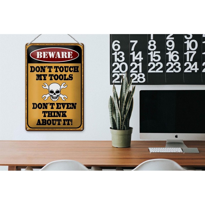 FEMER Tin Sign with Saying 20 x 30 cm Beware