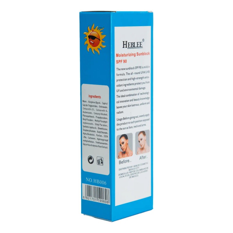 Heblee Protector Solar Baba Caracol Spf Waterproof Uva Uvb Fórmula