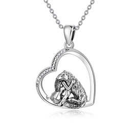 HARMONY BOLA Wolf Necklace for Women 925 Sterling Silver Wolf Pendant Girls with Wolf Gifts for Her Women