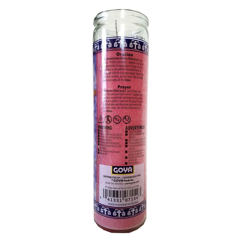 Divine Child Jesus (Divino Nino Jesus) Pink Devotional Candle