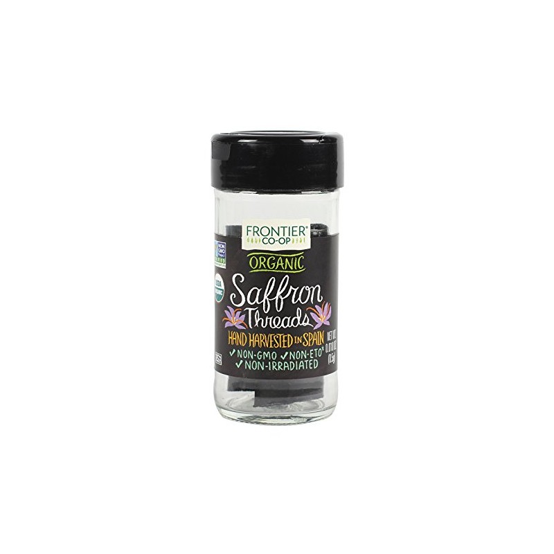 Frontier Co-op Organic Saffron Threads, 0.5 grams - Pungent, Delicate