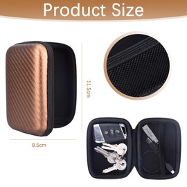 Square Headphone Storage Case, 1 Piece Headset Storage Case, Headphone Bag, Earphone Protective Case, In-Ear Headphone Storage Box, for In-Ear Earphones, Brown, 11.5 x 8.5 x 4 cm