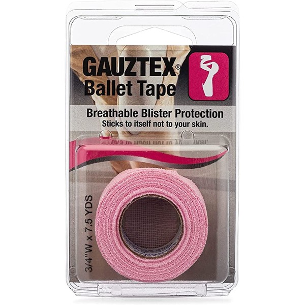 Guard-Tex Original Ballet Tape - Self Adhering Toe Wrap for Flexible, Sweatproof Blister Protection - Self Adhesive Bandage Wrap for Dance, Sports, & More, Bandage Roll - Pink, 3/4" x 7.5 yds