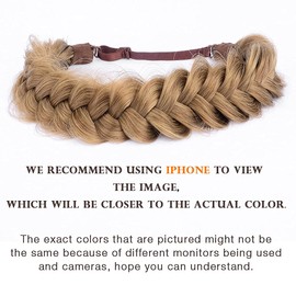 DIGUAN Messy Wide 2 Strands Synthetic Hair Braided Headband Hairpiece Women Girl Beauty accessory, 62g/2.1 oz (Dirty Blonde)