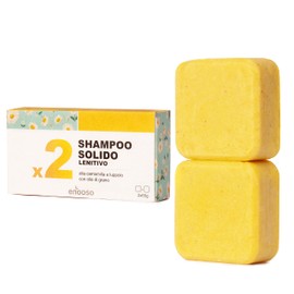 Enooso - Solid Brightening Shampoo for Sensitive Hair with Chamomile, Calendula and Hops - Organic 100% Vegan and Plastic-Free - 130 g - Made in Italy