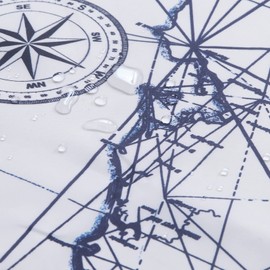 MVSUTA Aviation Blue Polyester Shower Curtain,Stall Printed White Vacation Ocean Waterproof Navy Fabric Bathroom Curtain,Small 54" x 72"