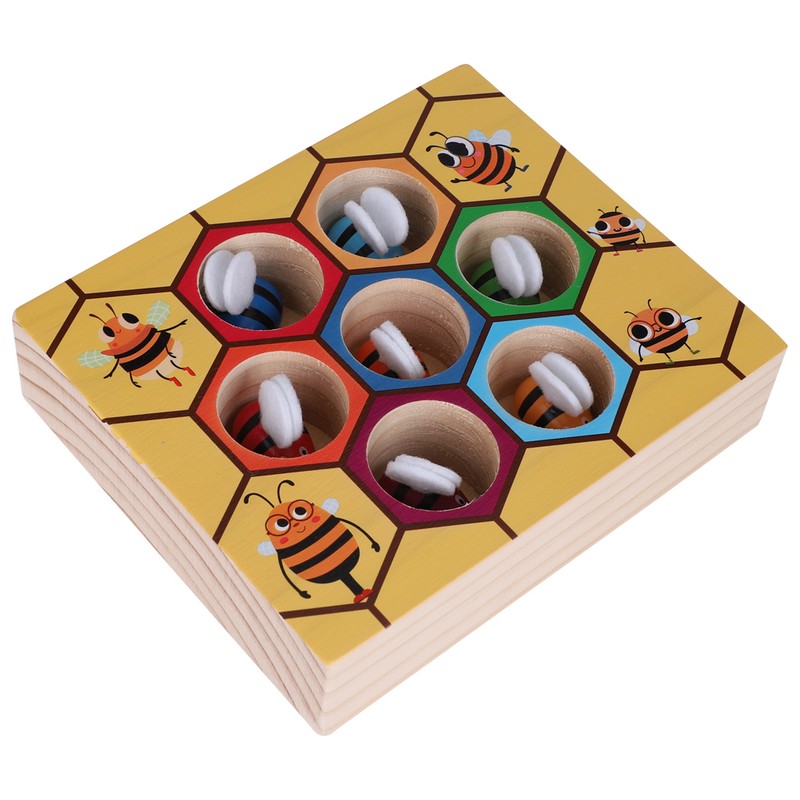 Fun Bee Picking Toy Kids Hand Grasping Training Wooden Games