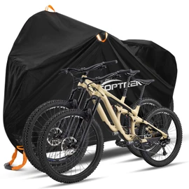 toptrek Bicycle Cover for 2 Bikes, Waterproof, 210D Oxford Fabric, Bicycle Garage, Outdoor, 210 x 110 x 95 cm, High-Quality Bicycle Tarpaulin with Lock Eyelets, Sun Protection, Tear Resistance with Bag